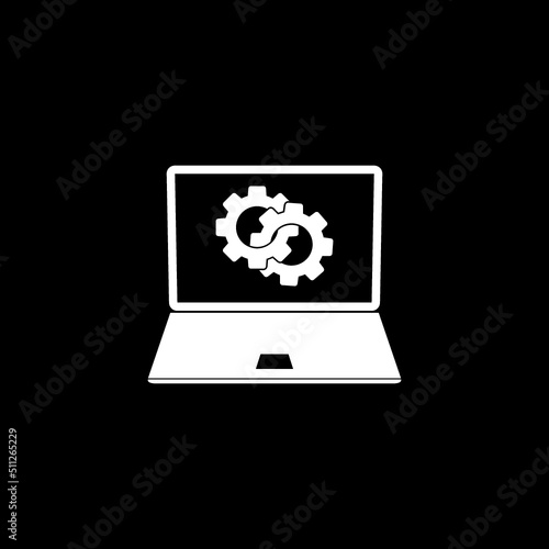 Computer System Update logo isolated on dark background
