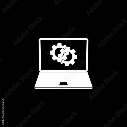 Fototapeta Naklejka Na Ścianę i Meble -  Computer System Update logo isolated on dark background