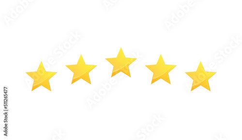Five Stars Rating and High Level Concept Flat Design Icon
