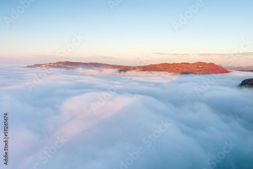 Sunrise on the valley of the sea of clouds