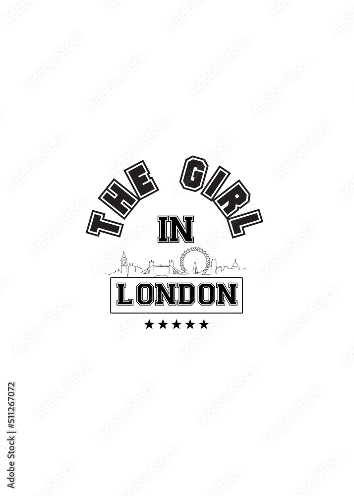 Fototapeta premium Slogan print design on plain ground