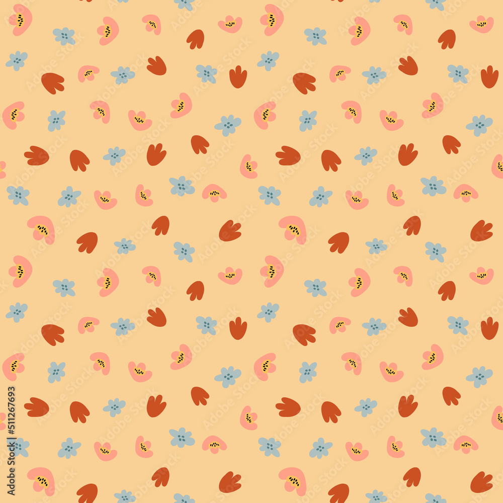 Seamless pattern with abstract shapes. Simple colored doodles Seamless pattern with abstract shapes. Simple colored doodles