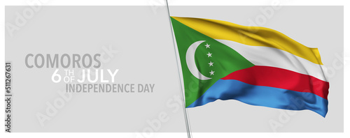 Free Download Comoros islands happy independence day greeting card, banner with template text vector illustration - GFXLoad