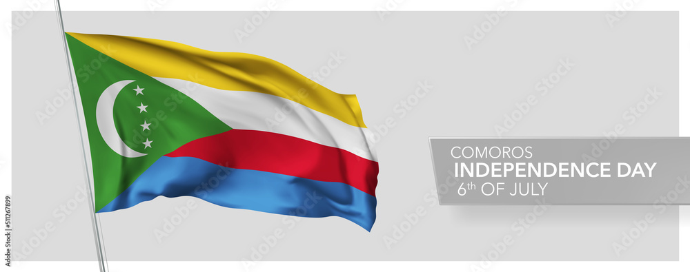 Comoros islands happy independence day greeting card, banner vector illustration Comoros islands happy independence day greeting card, banner vector illustration