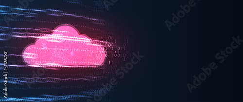 Cloud technology. Integrated digital web concept background