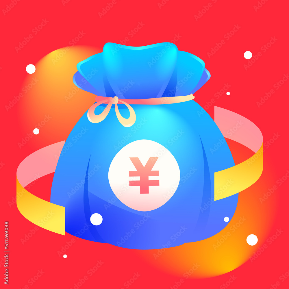 Internet financial management, money bag with lots of gold coins and coupons, vector illustration Internet financial management, money bag with lots of gold coins and coupons, vector illustration