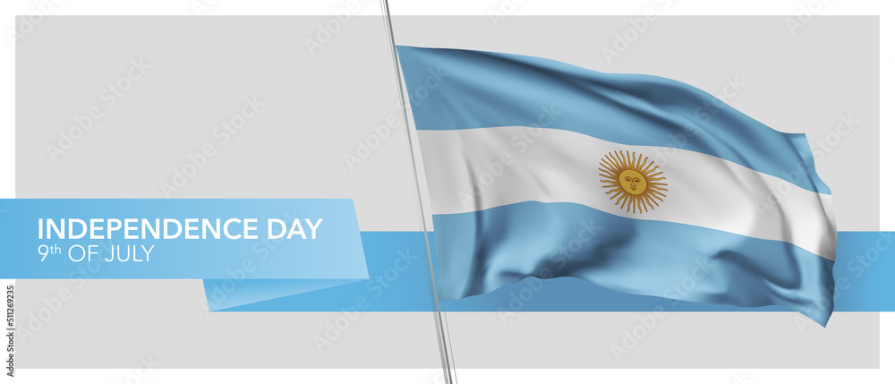 Fototapeta premium Argentina independence day vector banner, greeting card.