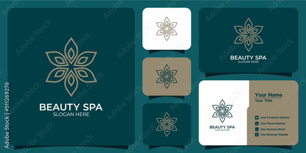 beauty care design logo and branding card beauty care design logo and branding card