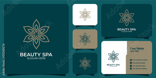 beauty care design logo and branding card