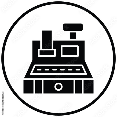 Cashier Machine Icon Style