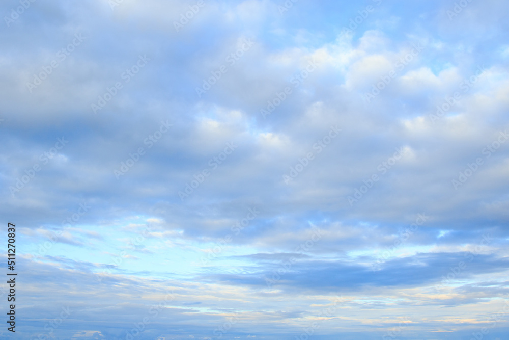 Beautiful tranquil blue sky with clouds