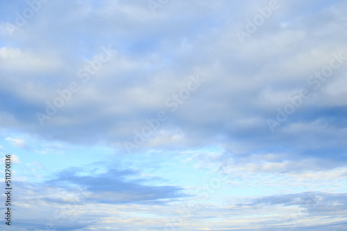 Beautiful tranquil blue sky with clouds