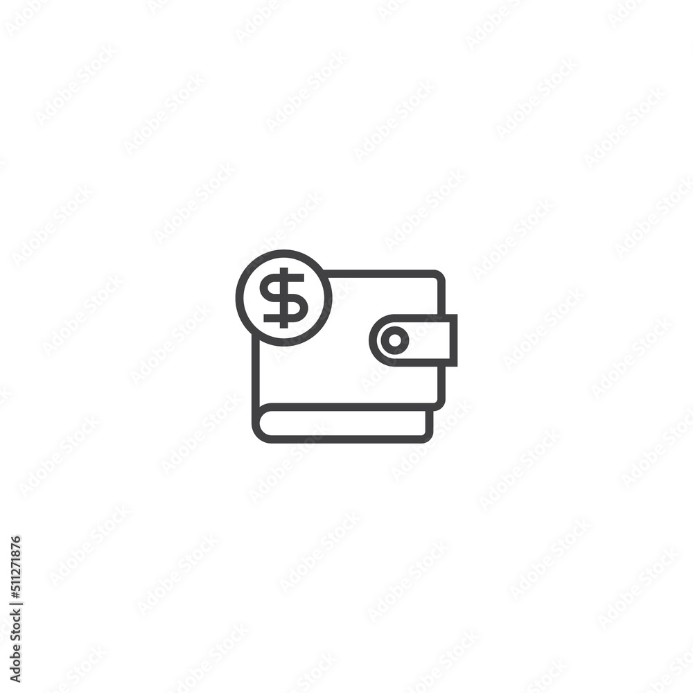 Wallet line icon. linear style sign for mobile concept and web design. Outline vector icon. Symbol, logo illustration. Vector graphic Wallet line icon. linear style sign for mobile concept and web design. Outline vector icon. Symbol, logo illustration. Vector graphic