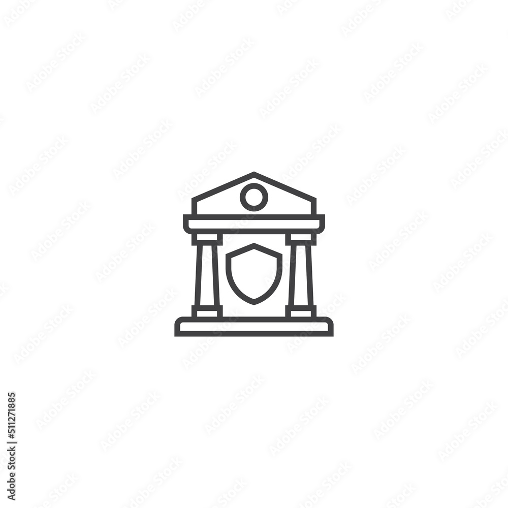 Bank safe line icon. linear style sign for mobile concept and web design. Outline vector icon. Symbol, logo illustration. Vector graphic Bank safe line icon. linear style sign for mobile concept and web design. Outline vector icon. Symbol, logo illustration. Vector graphic