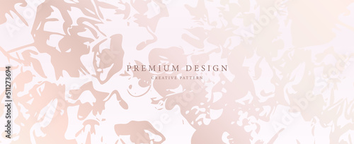Flower background design with abstract pink rose pattern. Elegant vector horizontal template for wedding invite, spa voucher template, flyer, gift certificate