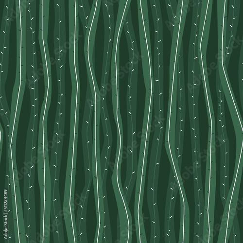 Seamless abstract pattern of cactus stems Queen of the night. Pattern for fabric. Flat vector illustration.
