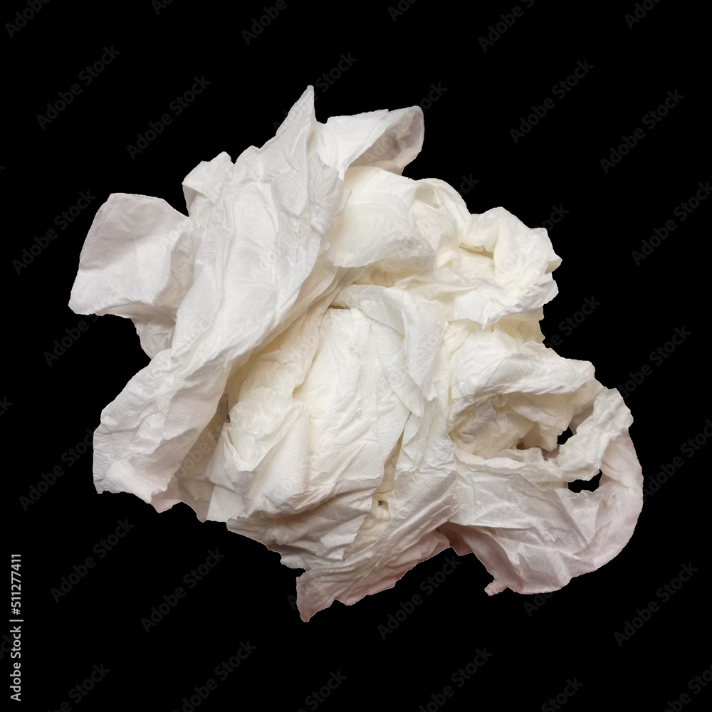wet tissues after cleaning isolate on black background. wet tissues after cleaning isolate on black background.