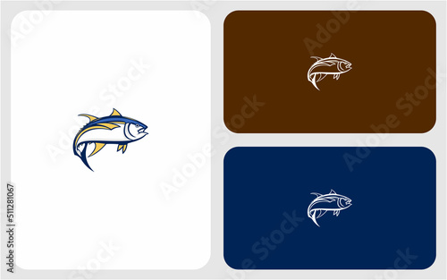 yellowfin tuna vector logo design