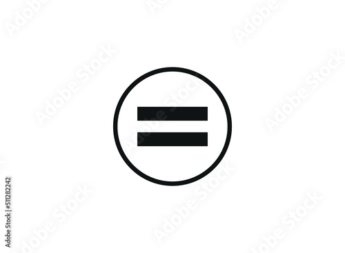 Equal Icon, Vector Illustration. Flat Design Style. Vector Equal Icon Illustration Isolated on White Background, Equal Icon.