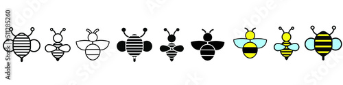 Bee icon vector set. honey illustration sign collection. honeybee symbol.