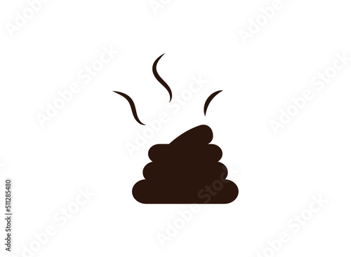 pile of shit icon with shadow. concept of unhygienic, ugly manure, disgust, unclean, nasty, reek, funny, evacuation.
