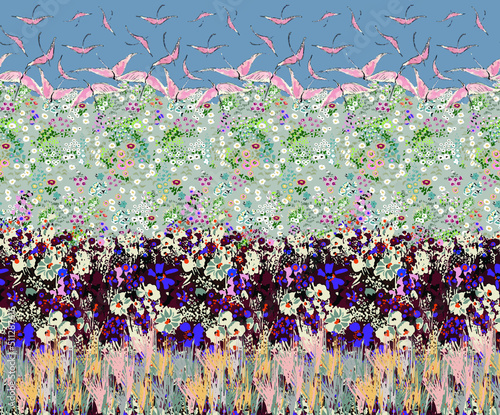 metered patterns suitable for textile consisting of flowers