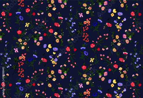 metered patterns suitable for textile consisting of flowers