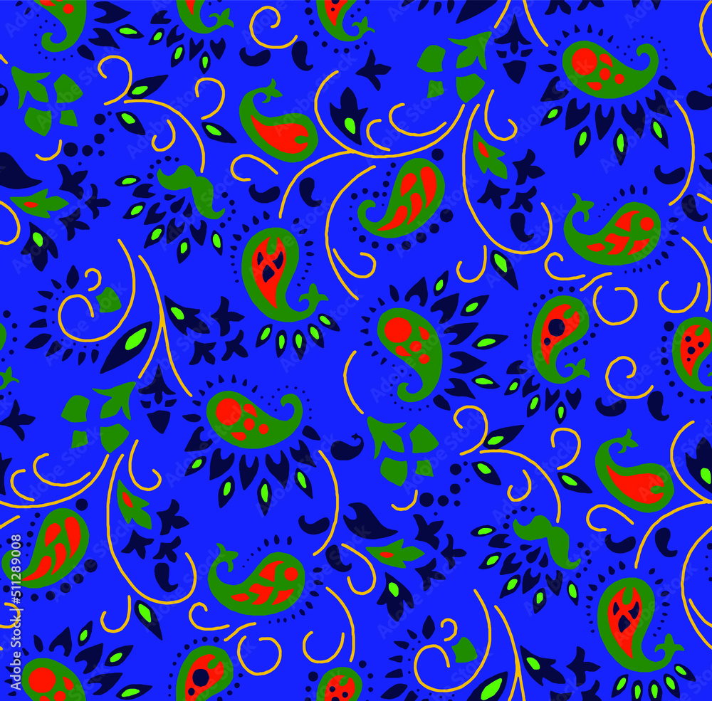 Fototapeta premium metered patterns suitable for textile consisting of flowers and paisley