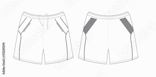 Profession Training Short Soccer Short Editable Vector Sketch Illustration, Running Short Digital Cloths Menswear Template