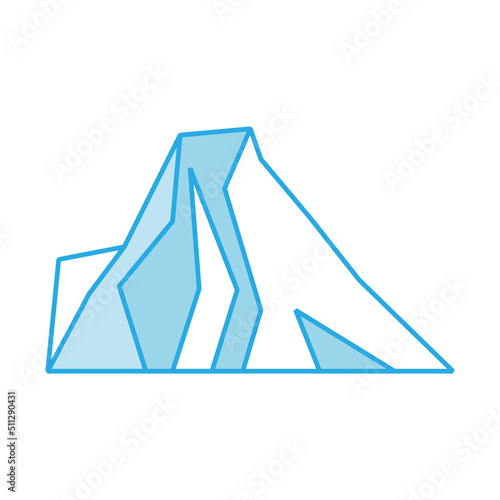 Iceberg vector icon and blue illustration underwater sea. Nature deep ocean and polar antarctic cold. Arctic freeze mountain glacier symbol and frozen berg design. Abstract under north landscape