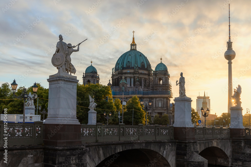 View to the streets of Berlin on the early spring morning