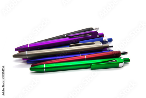  Isolated Colorful Pens on a White Background