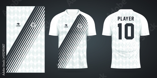 white football jersey sport design template