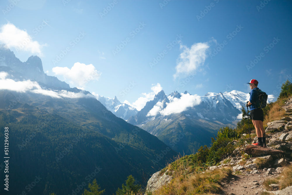 Man hiking in mountains Man hiking in mountains