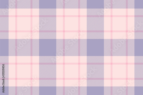 Plaid background, check seamless pattern in pink. Vector fabric texture for textile print, wrapping paper, gift card or wallpaper.