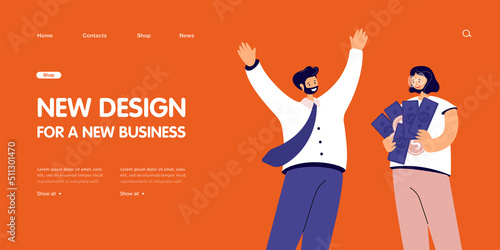 Female sponsor or money lender giving cash to happy businessman. Investor holding banknotes and coins flat vector illustration. Finances, success, investment concept for banner or landing web page
