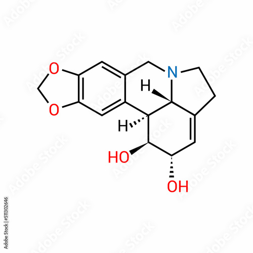 chemical structure of Lycorine (C16H17NO4)