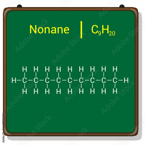 chemical structure of Nonane (C9H20) photo