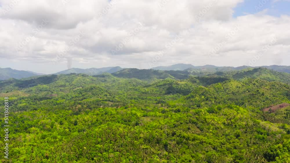 The mountains and hills with tropical forest. Tropical landscape, Mindanao, Philippines. The mountains and hills with tropical forest. Tropical landscape, Mindanao, Philippines.