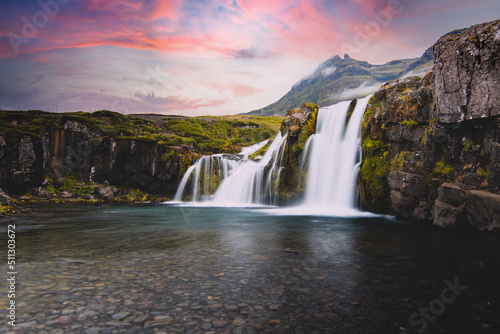 Icelandic waterfall Kirkjufell