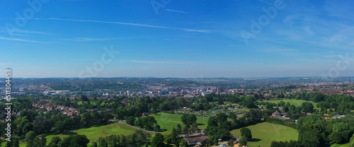 Gorgeous aerial view of British Motorways Junction 10 London Luton Airport J10 from Stockwood Park England photo