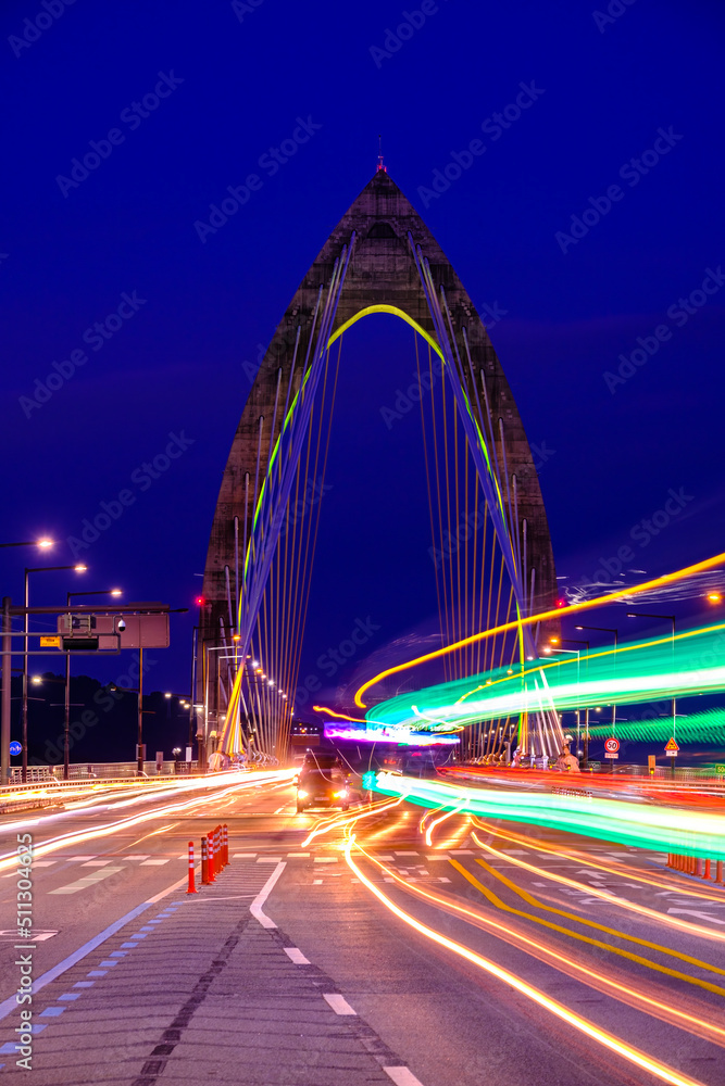 Naklejka premium Car light trails