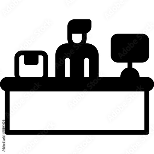 cashier glyph icon