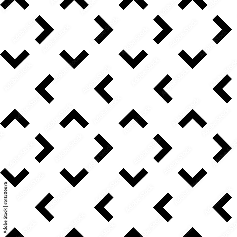 Vector. Black and white abstract ethnic seamless pattern. Background of angle brackets. Mosaic. Design of packaging paper, textile printing, web design, cover, advertising and typographic products. Vector. Black and white abstract ethnic seamless pattern. Background of angle brackets. Mosaic. Design of packaging paper, textile printing, web design, cover, advertising and typographic products.