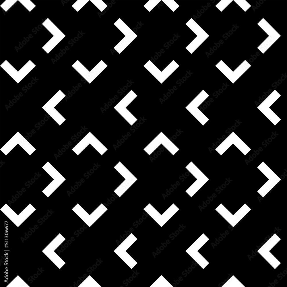 Vector. Black and white abstract ethnic seamless pattern. Background of angle brackets. Mosaic. Design of packaging paper, textile printing, web design, cover, advertising and typographic products. Vector. Black and white abstract ethnic seamless pattern. Background of angle brackets. Mosaic. Design of packaging paper, textile printing, web design, cover, advertising and typographic products.