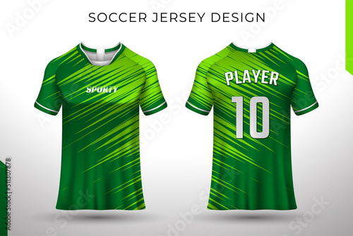 Sports jersey design t-shirt for racing, football, gaming, motocross, cycling. Mockup vector design template.