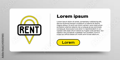 Line Location key icon isolated on white background. The concept of the house turnkey. Colorful outline concept. Vector