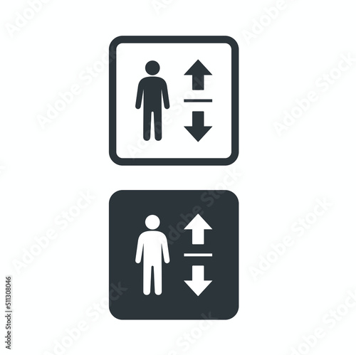 illustration of elevator, elevator symbol, vector art. 
