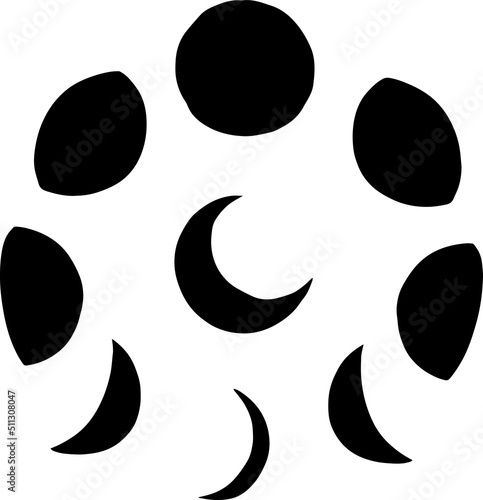 Moon Sun lunar solar Black Celestial vector icons. Magic occult witchcraft art.