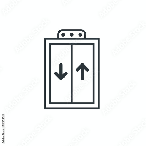 illustration of elevator, elevator symbol, vector art.